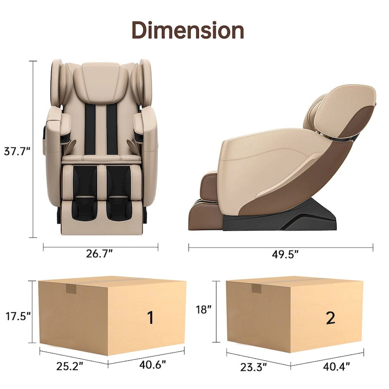 Full Body Massage Chair with Zero Gravity, Bluetooth Speaker & Foot Roller