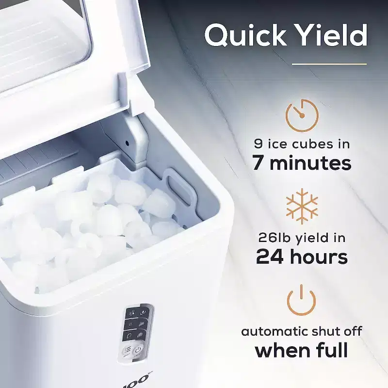 Igloo 26-Pound Automatic Portable Countertop Ice Maker Machine - White
