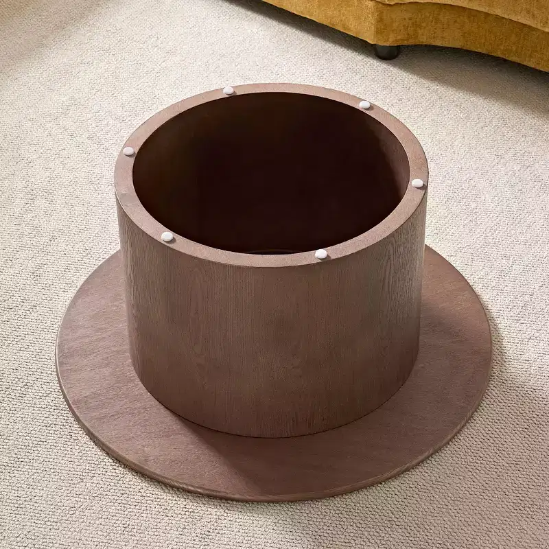 JVNOXK Coffee Table Set of 2 ,MDF Round Coffee Table for Living Room ,Apartment,Leisure Area Walnut