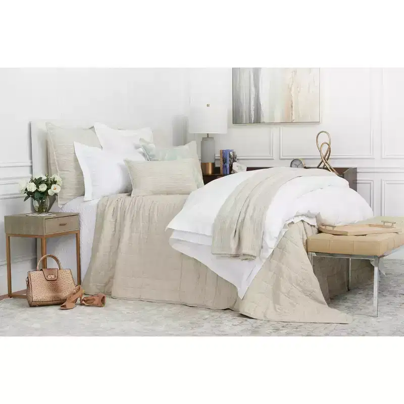EY Essentials Vance Dove King Matelasse Geometric Chevron Pattern King Bedspread