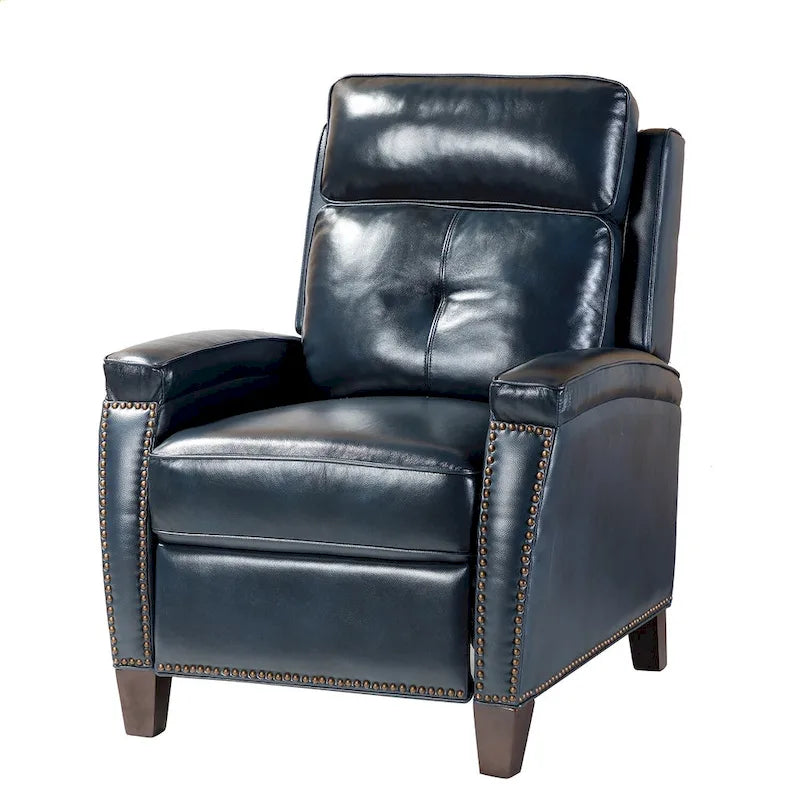 Mid-Century Modern Pushback Recliner with Nailhead Trim
