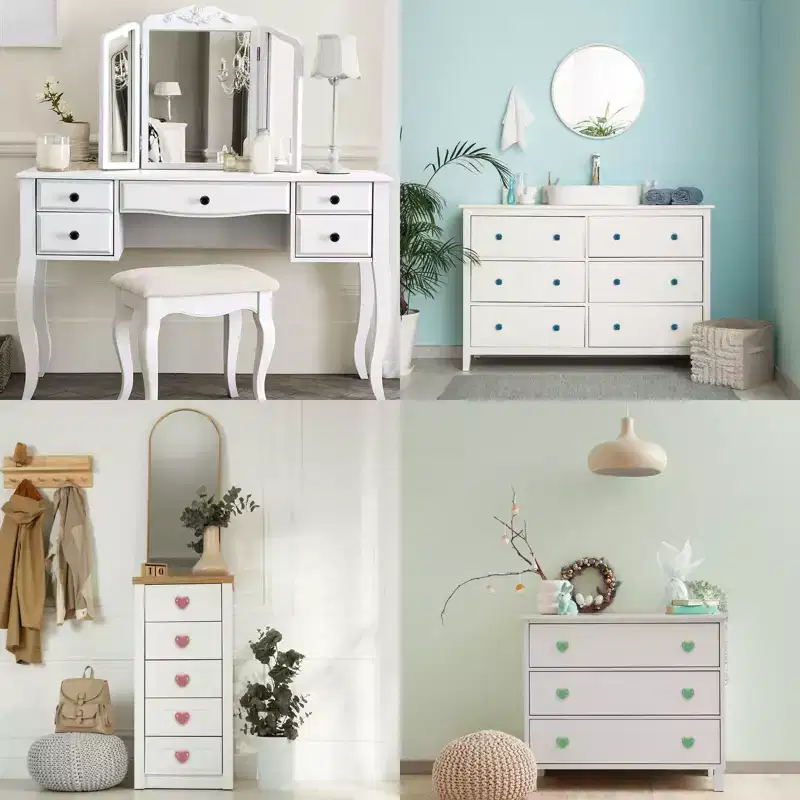 Unique Bargains Heart-Shaped Ceramic Drawer Knobs with Screw for Cupboard Wardrobe 4 Pcs