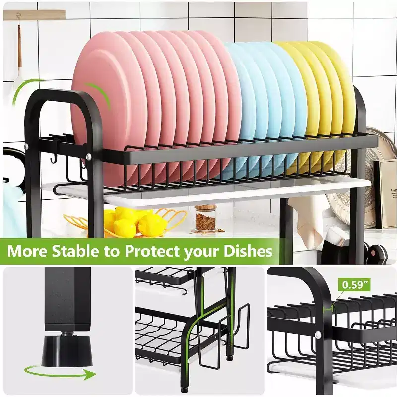 3-Tier Drying Rack for Kitchen Counter Storage