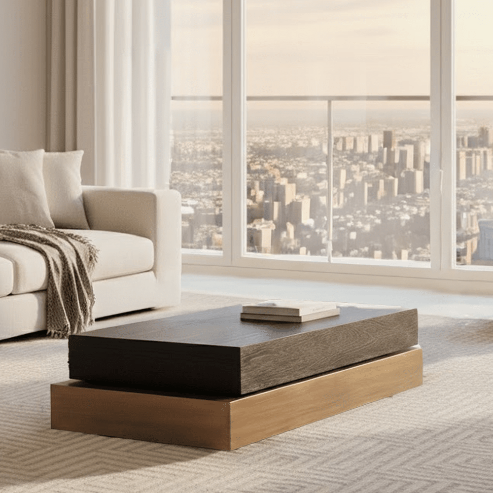 Black & Bronze Stacked Coffee Table