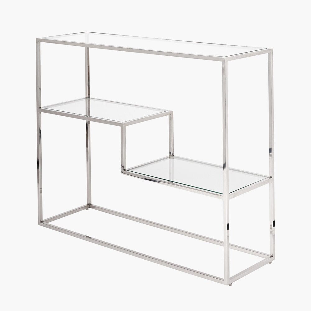 Silver & Glass Tiered Console Table