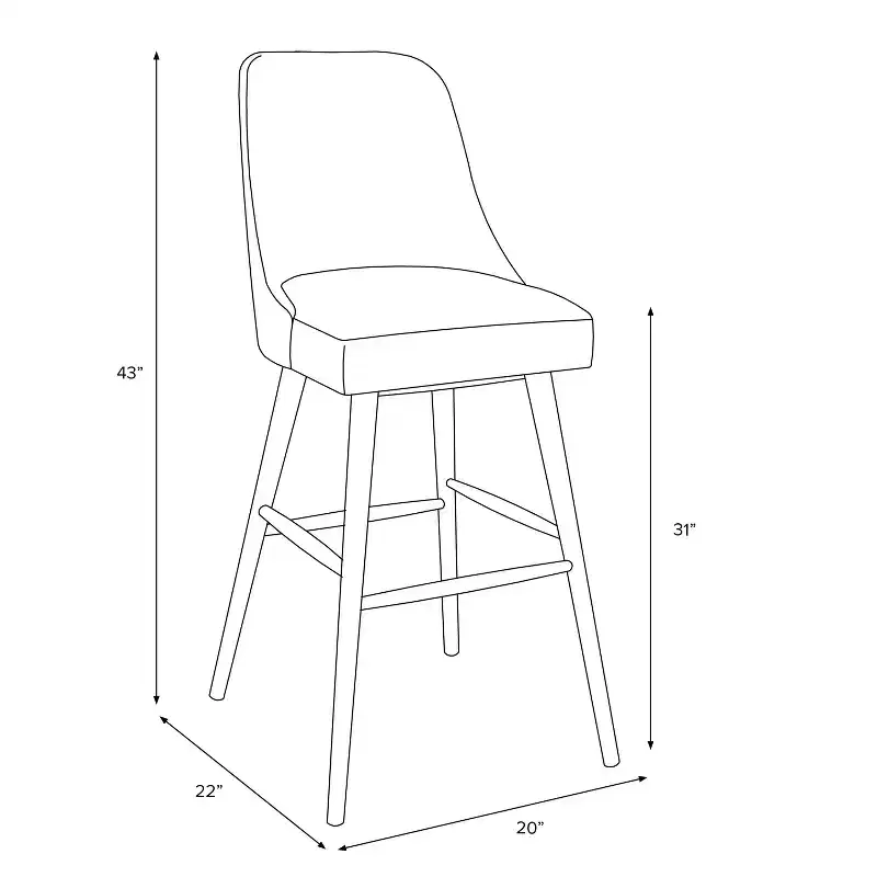 31 Geller Modern Geometric Counter Height Barstool with Footrest - Threshold