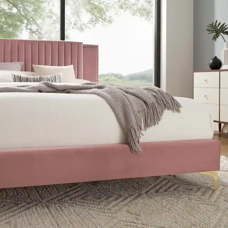 Zahra Channel Tufted Performance Velvet Full Platform Bed