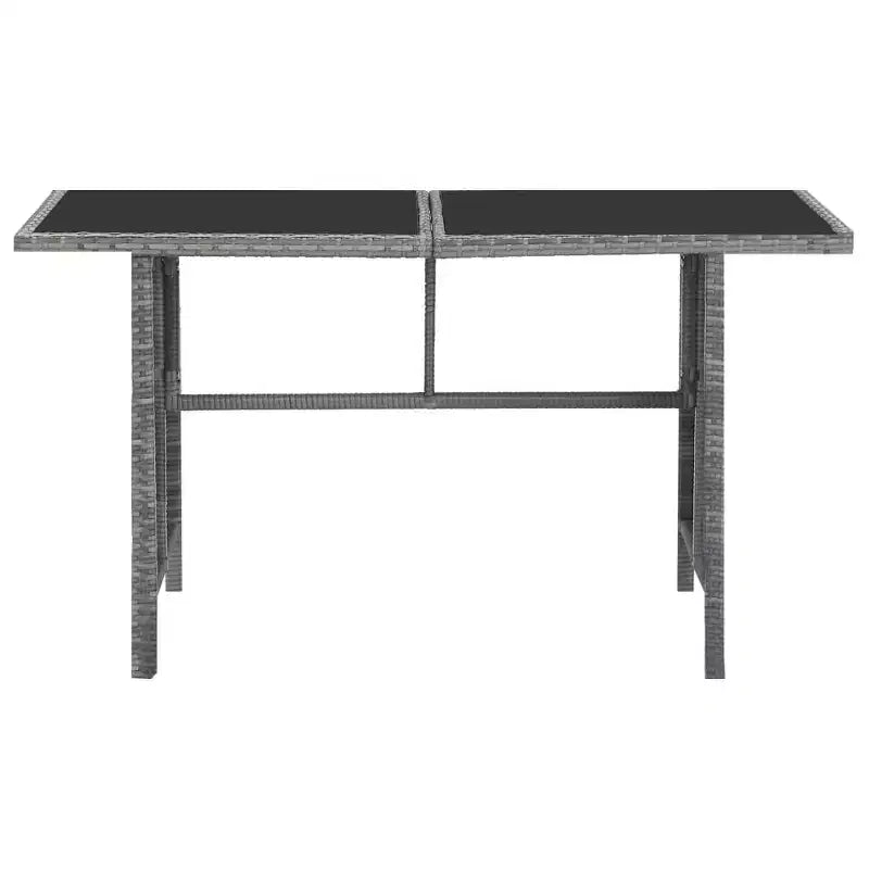 vidaXL Dining Set Grey PE rattan Large Removable Covers