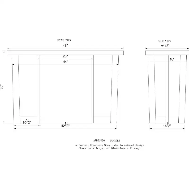 Berkshire Live Edge Solid Acacia Wood Media Console �C Steel Hardware, 121,9 cm