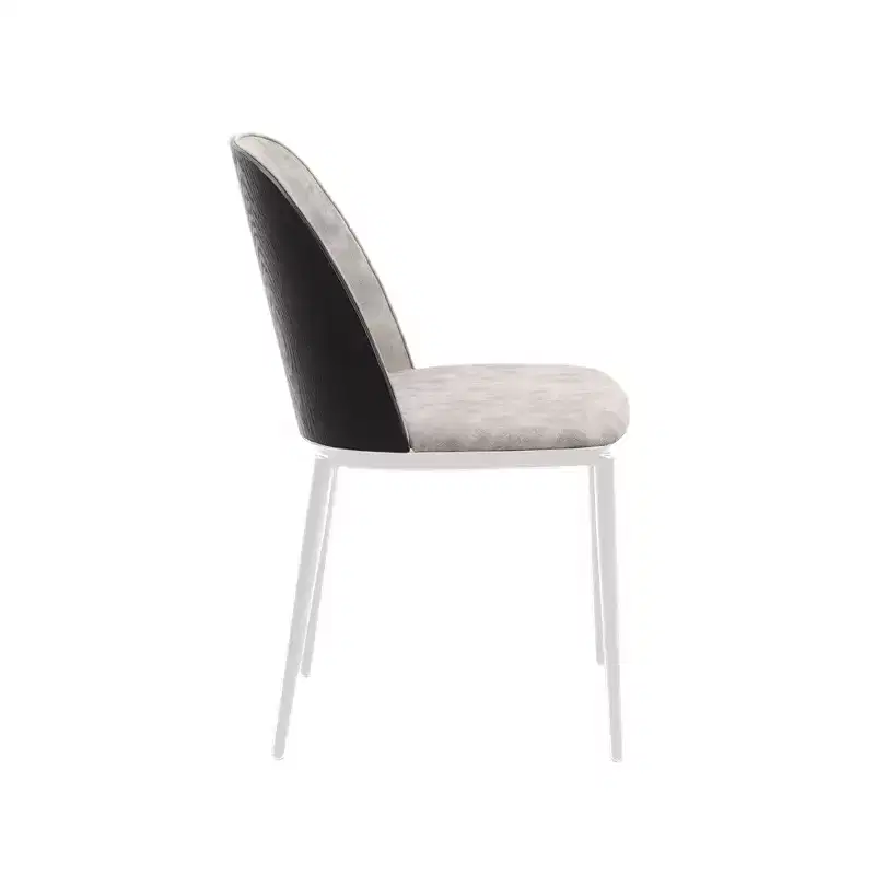 LeisureMod Tule Modern Dining Chair Set of 4 with PU Leather, Velvet, or Suede Seat and White Steel Frame  Kitchen, Dining Room, Home, Cafe, Seating
