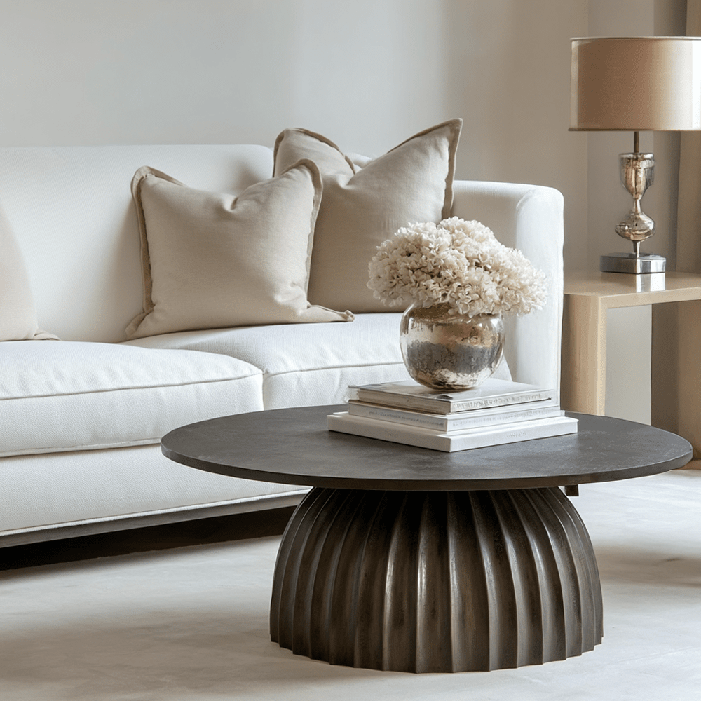 Dark Brown Round Coffee Table
