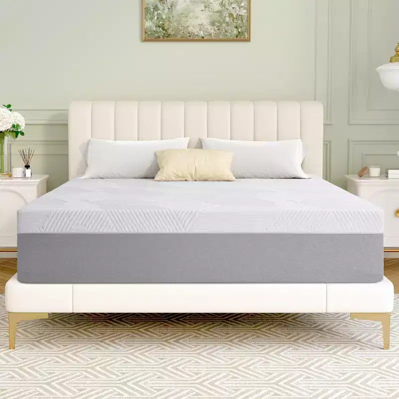 Wuleitex 10 inch comfortable memory foam mattress, three layers of breathable high-quality foam mattress, with removable cover