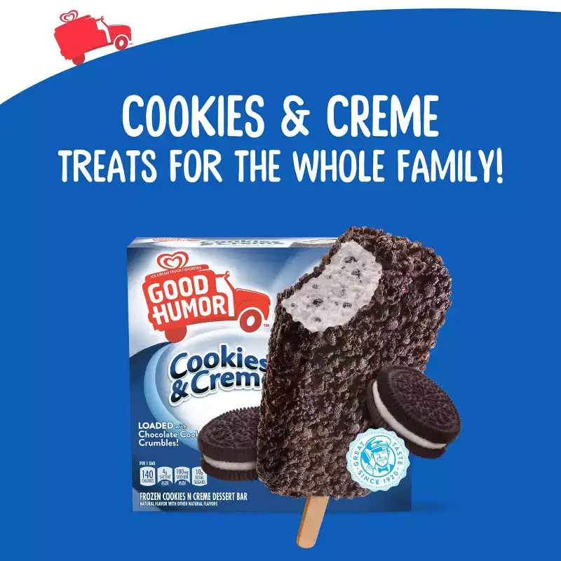 Good Humor Cookies & Crème Frozen Dessert Bars - 16.5oz/6ct