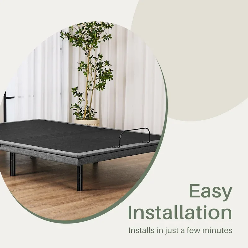 Ergonomic Motorized Adjustable Bed Frame, Wireless Remote Control,for Comfortable Reclining and Sleeping