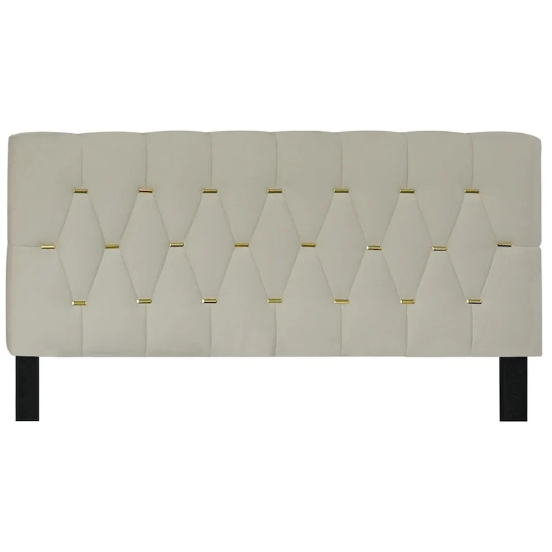 Queen Size Platform Bed with Gold Tufted Headboard, Trundle & Storage (600lb Capacity)