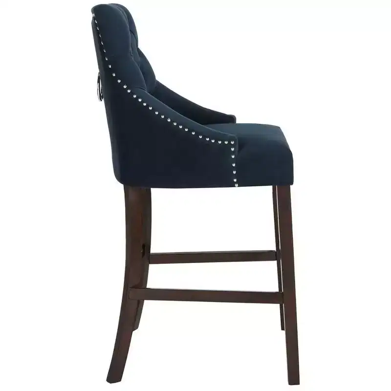 Tufted Wing Back Bar Stool