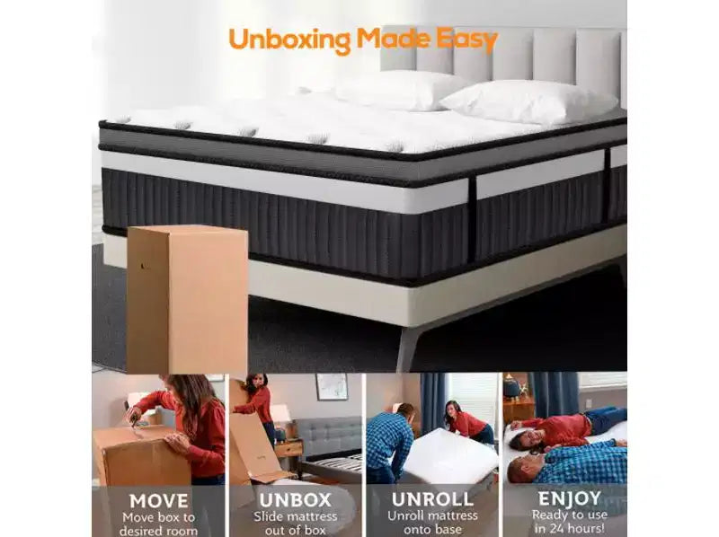 14-inch King Hybrid Mattress  Gel Memory Foam, Pocketed Coils, Medium Firm, CertiPUR-US Certified
