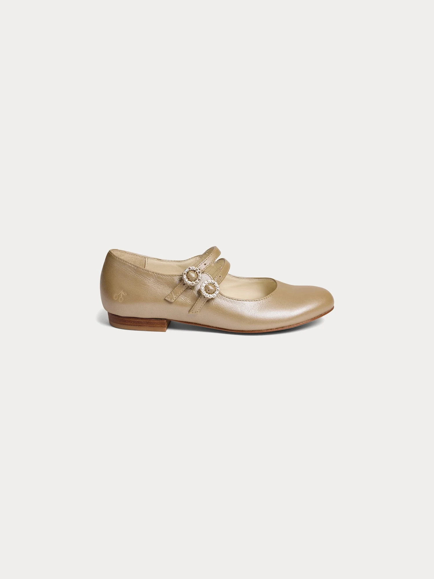 gold leather Mary Jane shoes