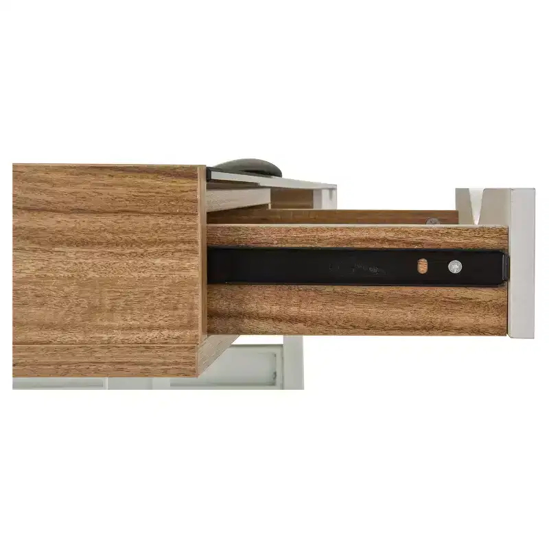 Compact Computer Desk with Multiple Storage Walnut, Modern Office Furniture with Cable Management