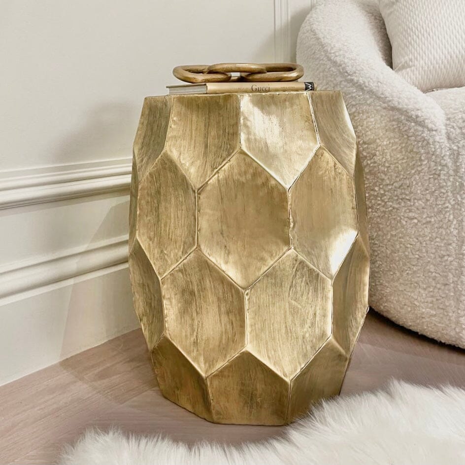 Antique Gold Round Side Table