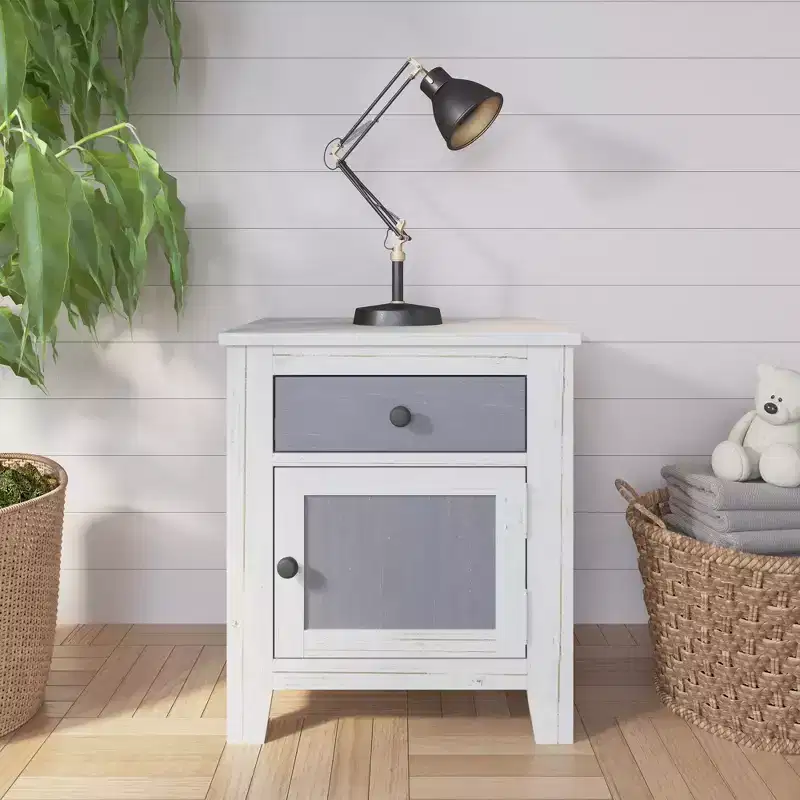 Child Craft Ocean Grove 1 Drawer Nightstand for Nursery or Bedroom, Large Storage Drawer, Made of Sturdy Pinewood, Non-Toxic, Baby Safe Finish
