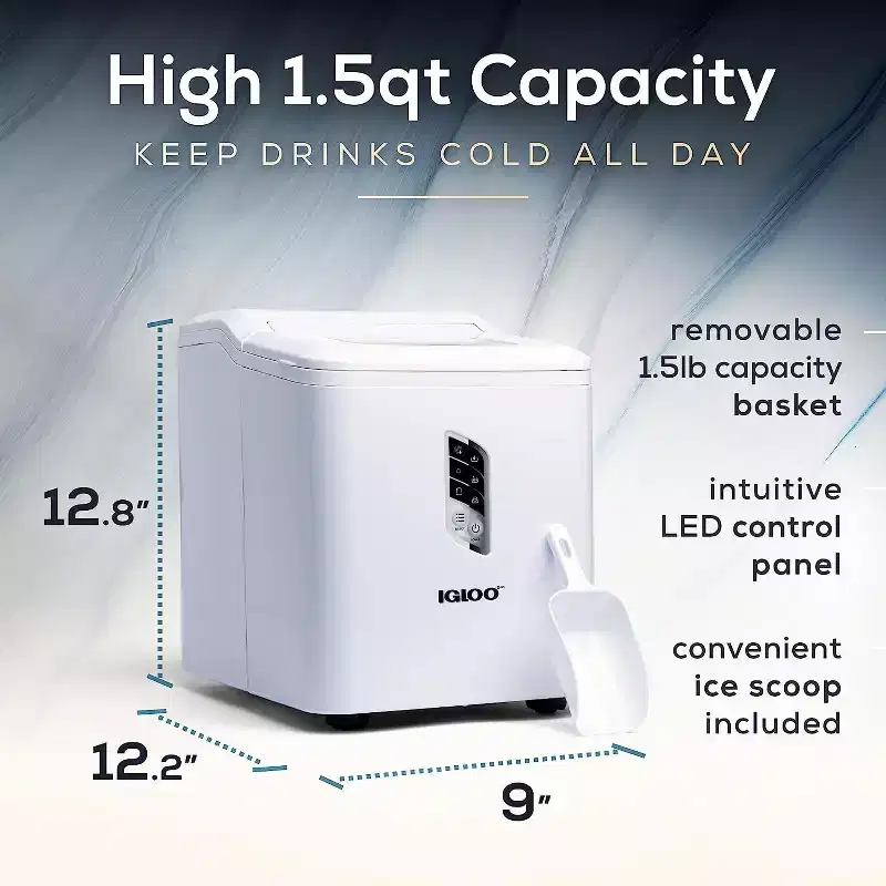 Igloo 26-Pound Automatic Portable Countertop Ice Maker Machine - White