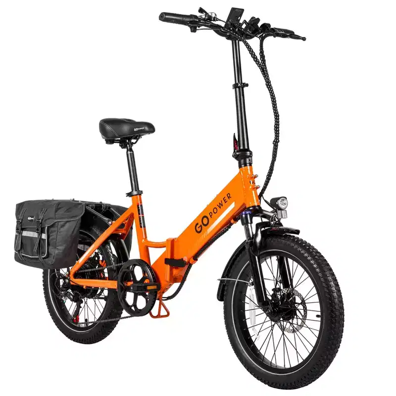 GoPowerBike GoPlus Folding Electric Bike | 20 Fat Tire eBike | 500W Motor, 20mph Top Speed | 45+ Mile Range, 5 Pedal-Assist Levels | Open Box