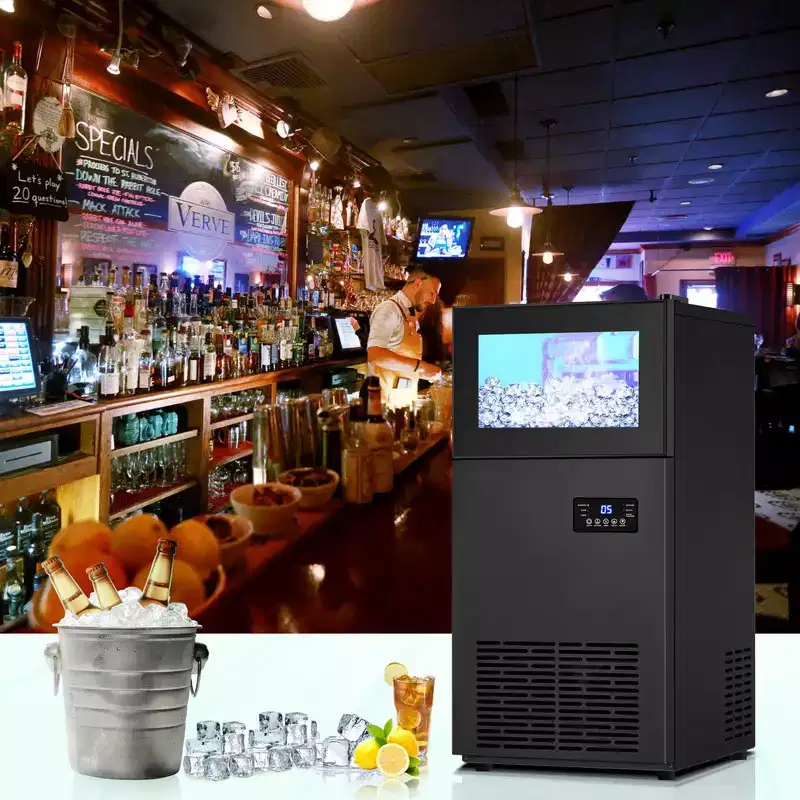 Tylza Commercial Built-in or Freestanding Ice Maker 160Lbs/24H in Black
