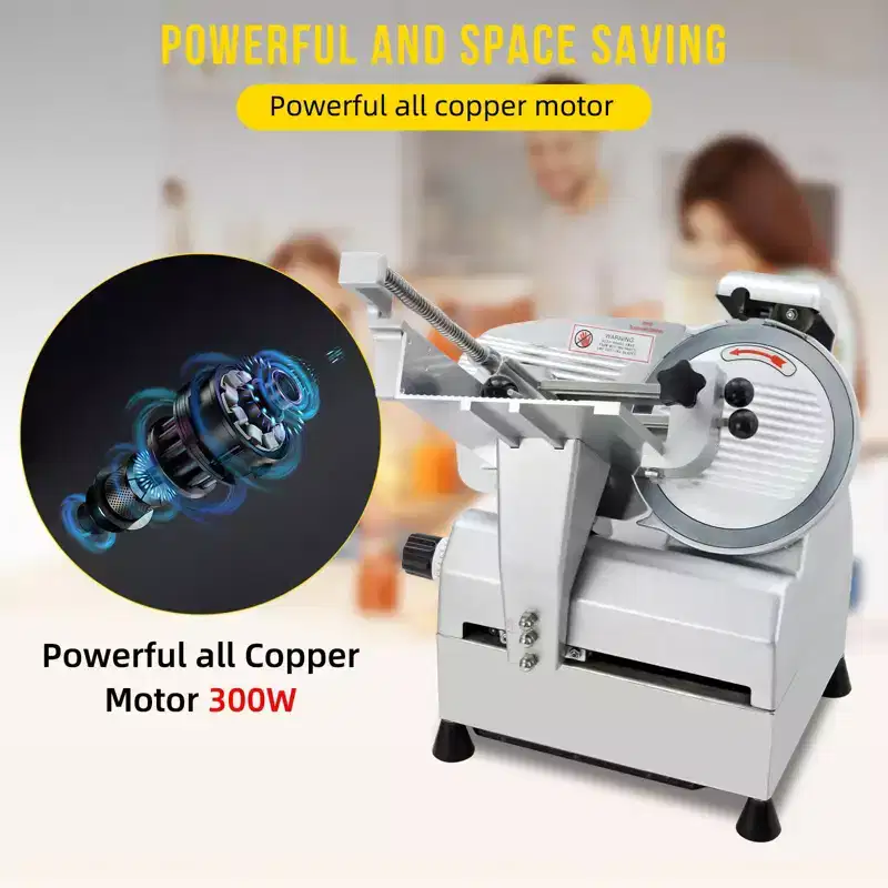 Meat Slicer, Electric Slicer - Professional Dual Motor,Removable Stainless Steel Blade, 0-16mm Thickness for Home/Commercial Kitchens