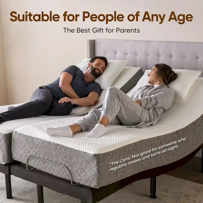 Adjustable Bed Frame Base Stress Massage Wireless Remote Quiet Motor