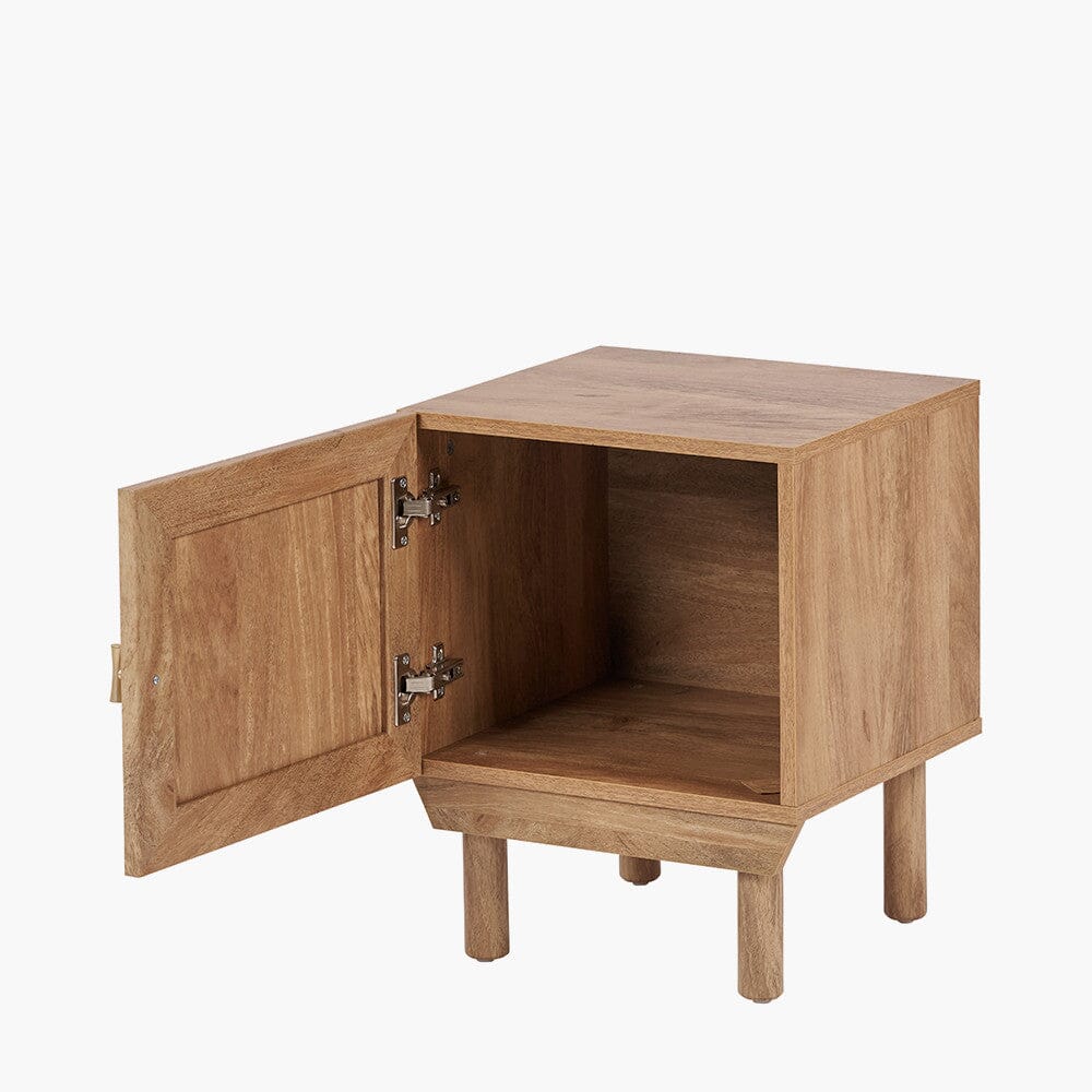 Natural Rattan 1 Door Bedside Table