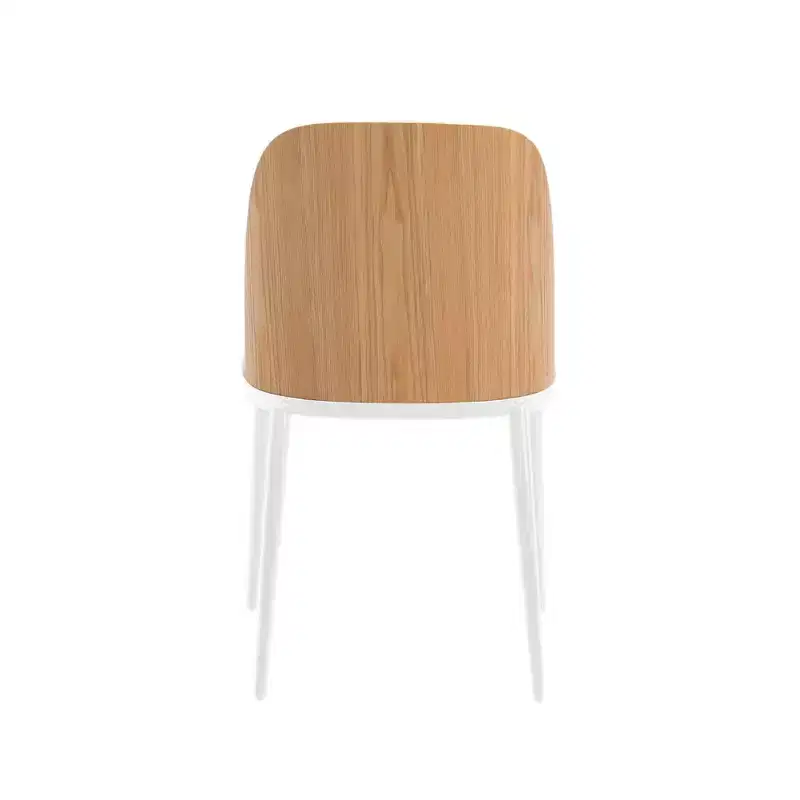 LeisureMod Tule Modern Dining Chair Set of 4 with PU Leather, Velvet, or Suede Seat and White Steel Frame  Kitchen, Dining Room, Home, Cafe, Seating