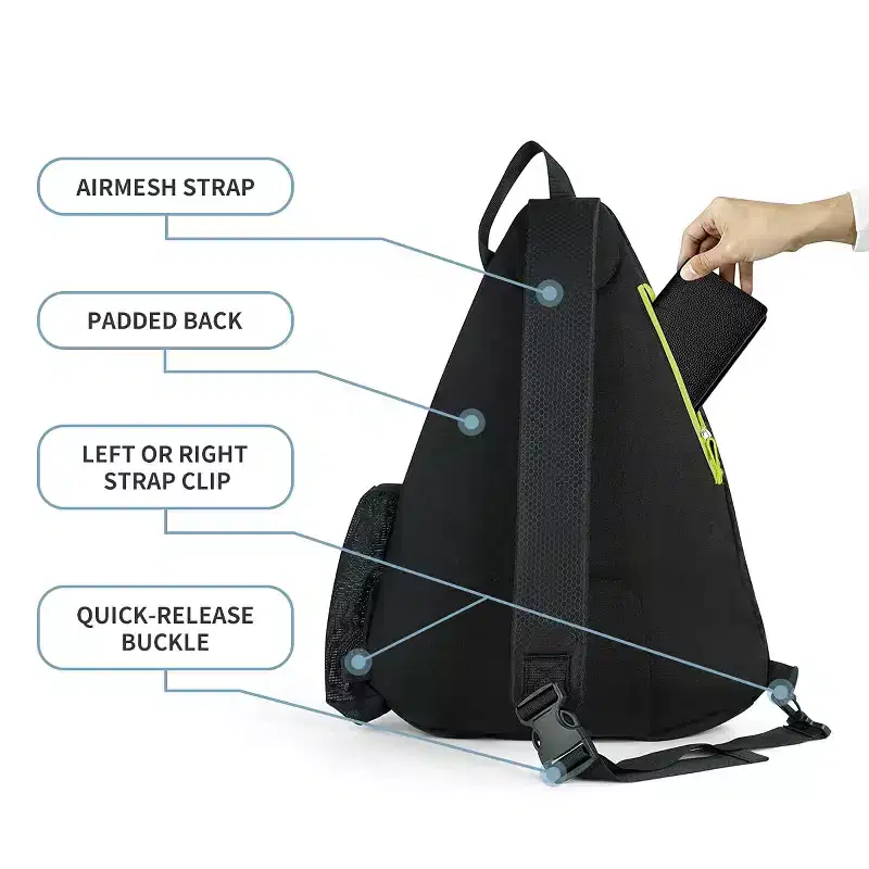 Narwey Pickleball Bag, Men's & Women's Backpack, Adjustable Sling Bag with Fence Hook2020 Design Pickle Ball Paddle Bag (Green)