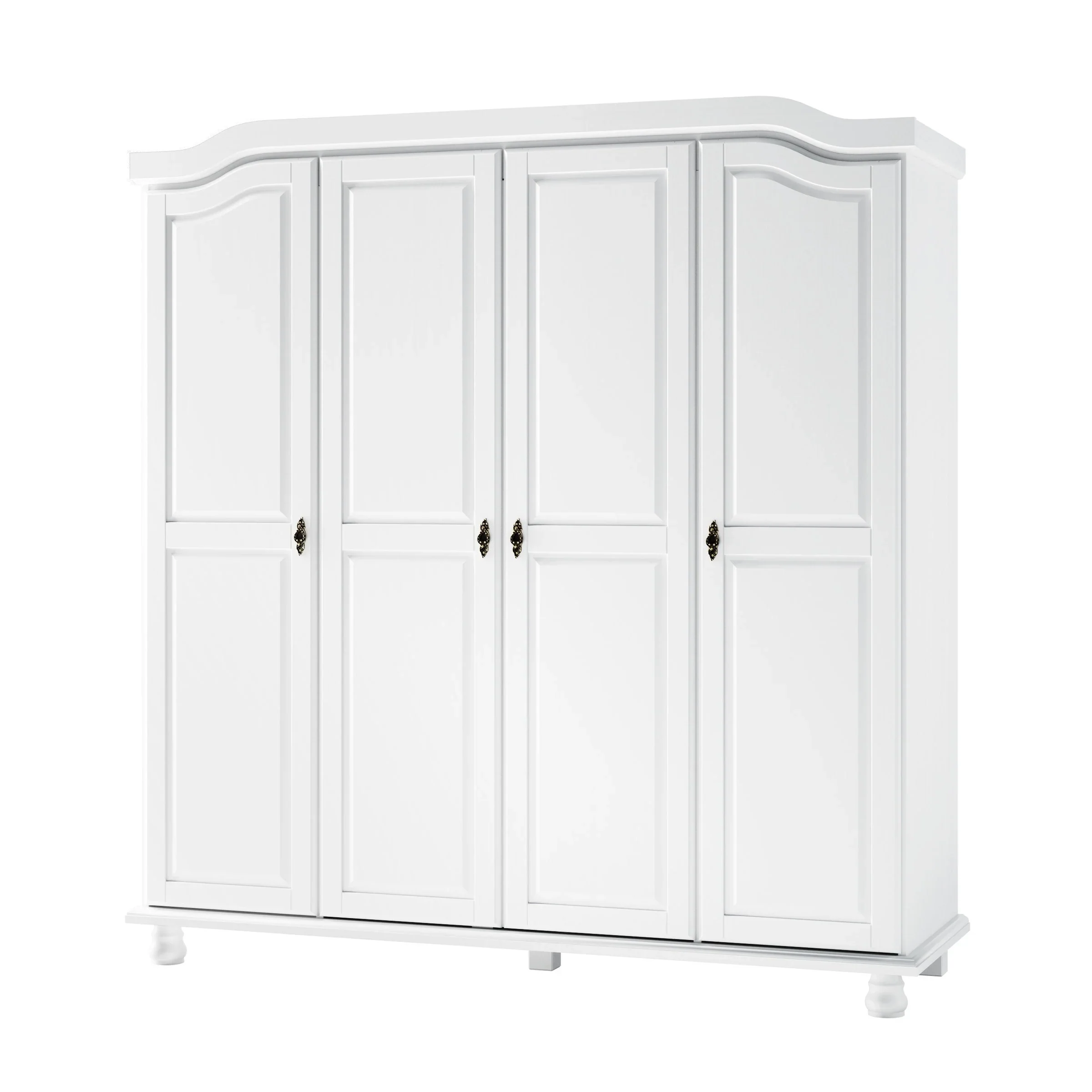 Palace Imports 100% Solid Wood Kyle 4-Door Wardrobe Armoire with Solid Wood or Mirrored Doors