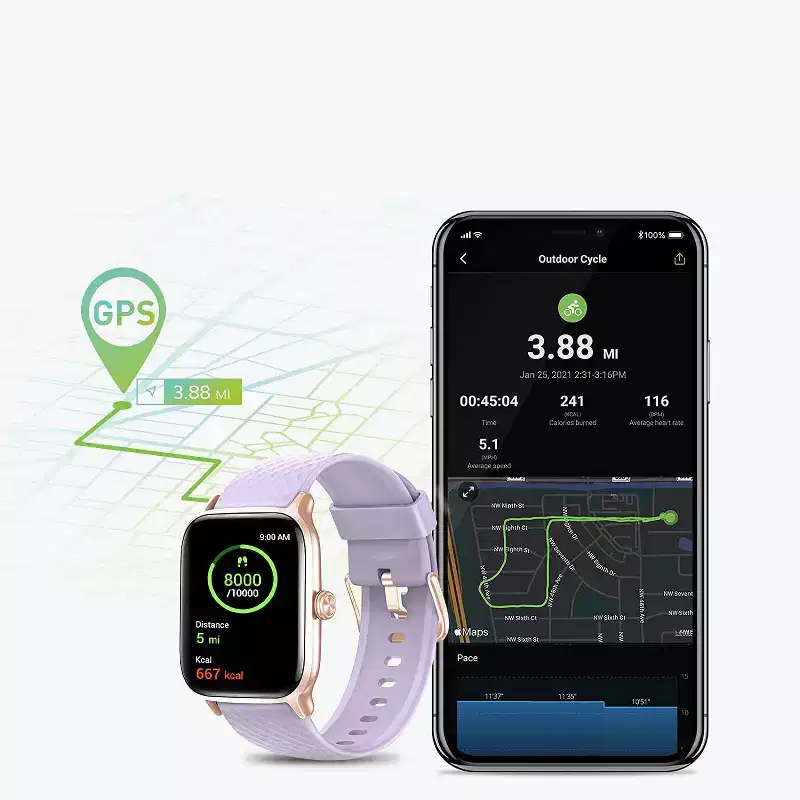 Letsfit Smart Watch Fitness Tracker with Heart Rate & Sleep Monitor & Blood Oxygen Saturation Compatible with iPhone & Android Phones - EW1