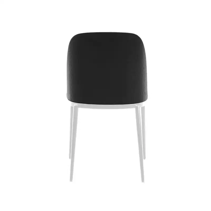 LeisureMod Tule Modern Dining Chair Set of 4 with PU Leather, Velvet, or Suede Seat and White Steel Frame  Kitchen, Dining Room, Home, Cafe, Seating