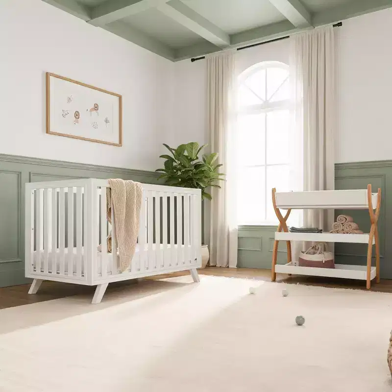 Comfy Cubs Baby Crib for 0 to 3 Years - Adjustable Mattress Height - 80 lbs Capacity Nursery Bed