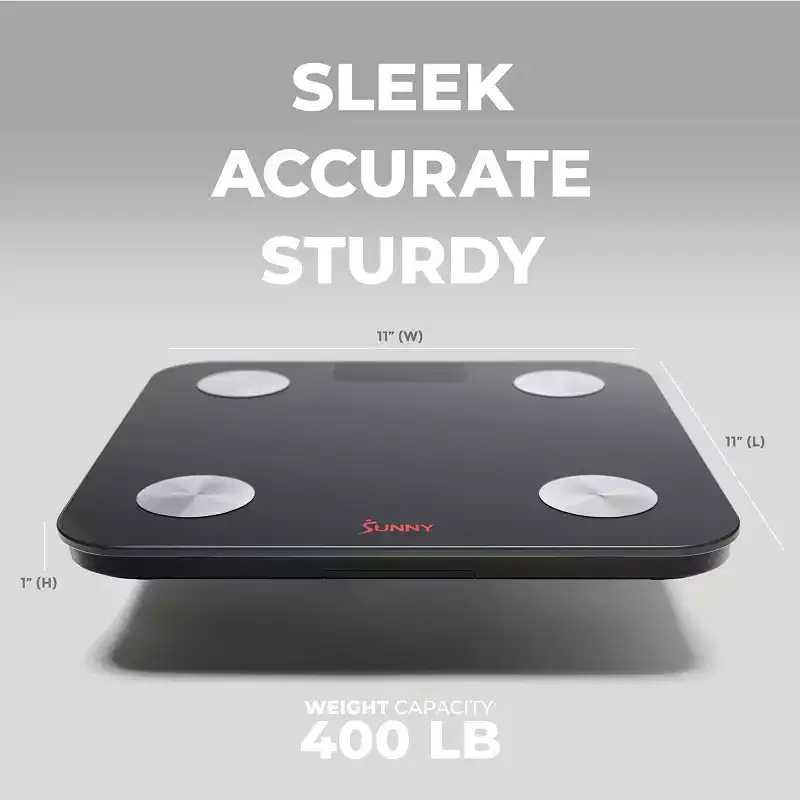 Smart Digital Body Composition Scale with 20 Metrics, Bluetooth Fitness Tracking & SunnyFit App Workouts  Sunny Health & Fitness