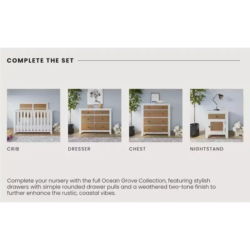 Child Craft Ocean Grove 1 Drawer Nightstand for Nursery or Bedroom, Large Storage Drawer, Made of Sturdy Pinewood, Non-Toxic, Baby Safe Finish