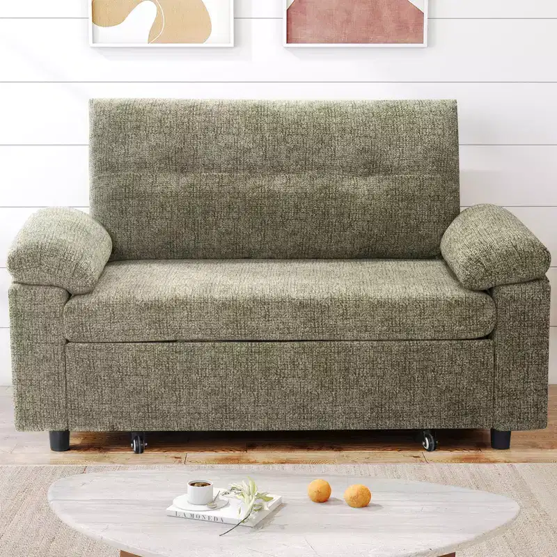 Dyonery 3-in-1 Convertible Sofa Bed, Pull Out Sleeper Sofa with Adjustable Backrest