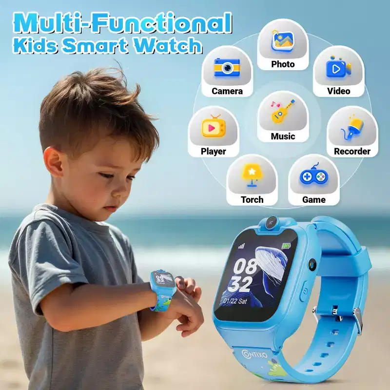 Contixo Kids Smartwatch with Camera, 1.54 HD Touch Screen, 16 Educational Games, Music, Video & Audio watch Toys For Boys & Girls Ages 3-12
