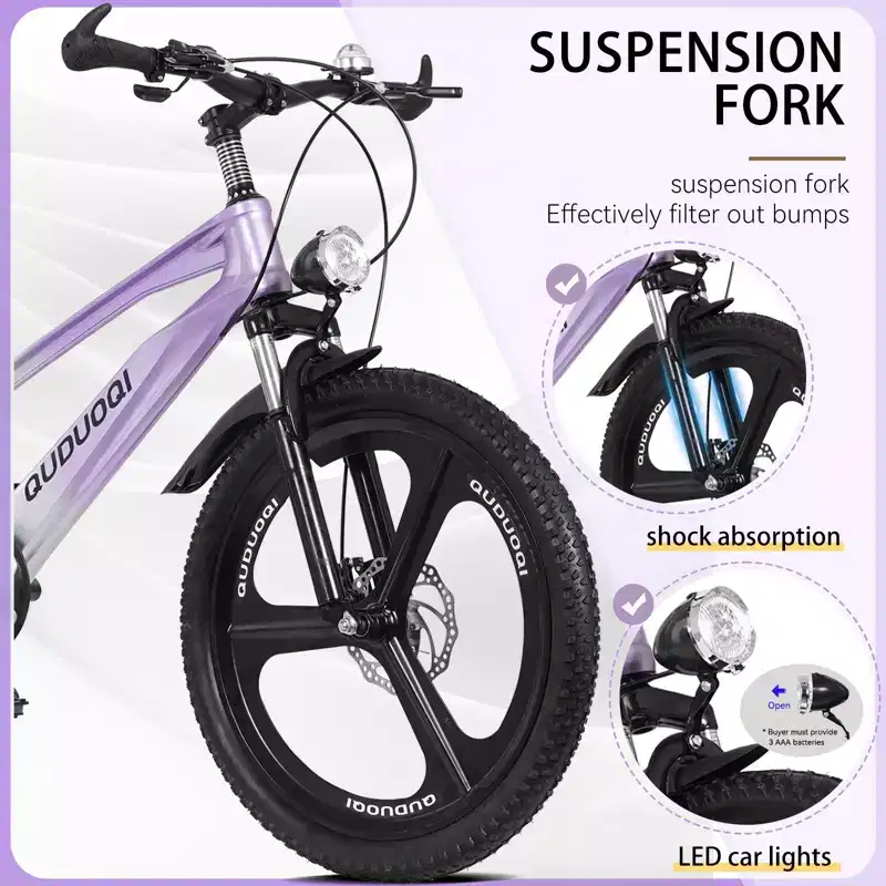 NAYSAYE 20 Inch Kids Mountain Bike with 7-Speed Drivetrain and Magnesium Alloy Frame for Boys and Girls Ages 8-12, 57.09*21.65*29.92