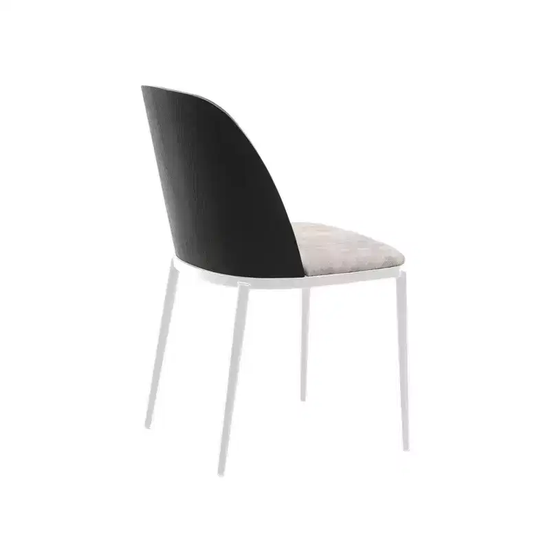 LeisureMod Tule Modern Dining Chair Set of 4 with PU Leather, Velvet, or Suede Seat and White Steel Frame  Kitchen, Dining Room, Home, Cafe, Seating