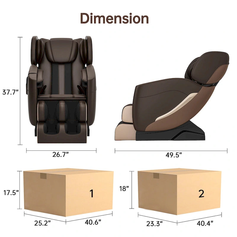 Full Body Massage Chair with Zero Gravity, Bluetooth Speaker & Foot Roller
