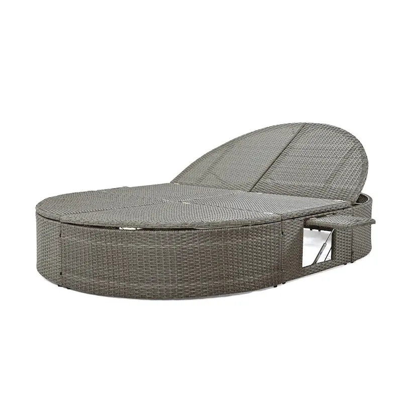 Outdoor Sun Bed Patio 2-Person Daybed with Cushions and Pillows