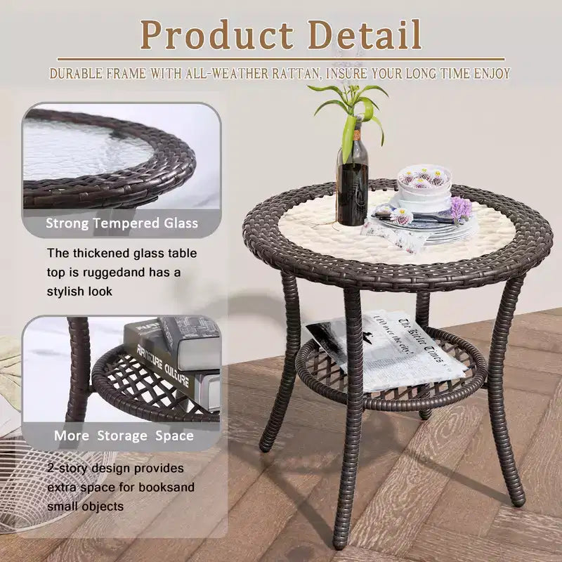 UPTIOT 11-Piece Outdoor Wicker Patio Conversation Seating Set