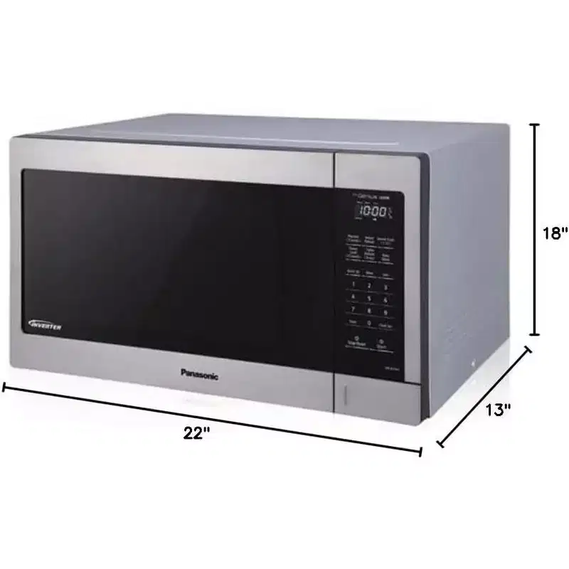 Refurbished: Panasonic NN-SC73LS 1.6 Cubic Ft. Countertop Microwave Oven with 1200W Inverter Cooking  Manufacturer Refurbished