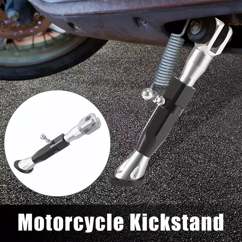 Unique Bargains Universal CNC Aluminum Alloy Adjustable Motorcycle Kickstand Side Support Stand Set