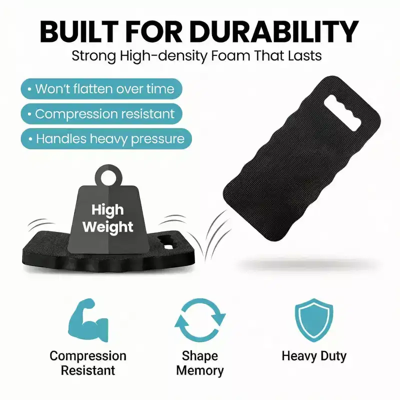 Thick Foam Kneeling Pad for Gardening Workout Soft Knee Cushion Mat for Gaden and Home, Small Black