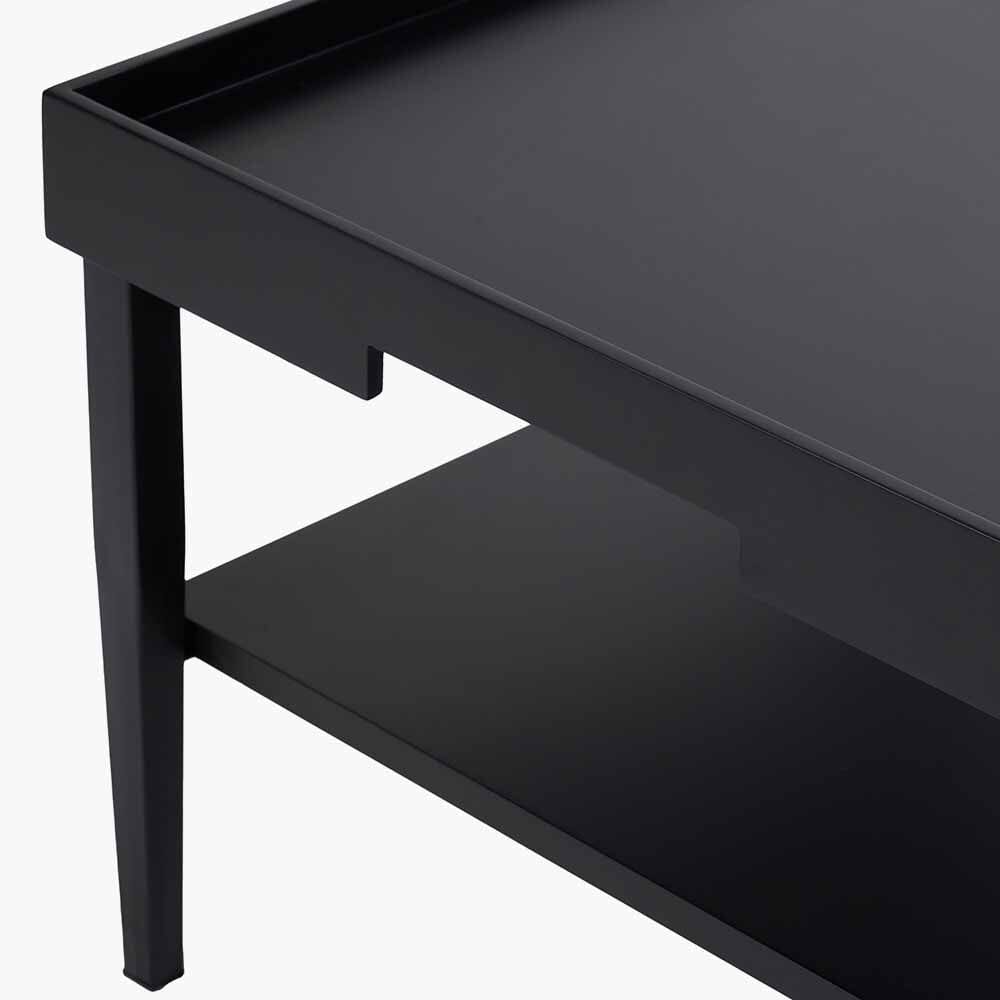 Black Wood Veneer Square Coffee Table